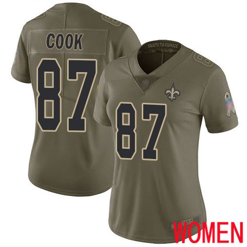 New Orleans Saints Limited Olive Women Jared Cook Jersey NFL Football 87 2017 Salute to Service Jersey